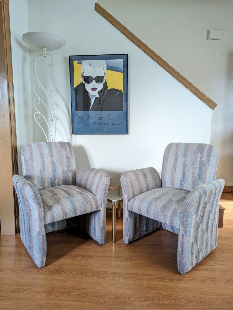 80's 90's Postmodern Vintage Chiclet Club Chairs