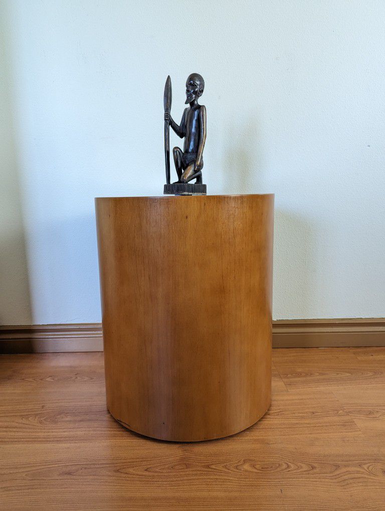 MCM Drum Cylinder Side Table Attributed To Paul Mayen