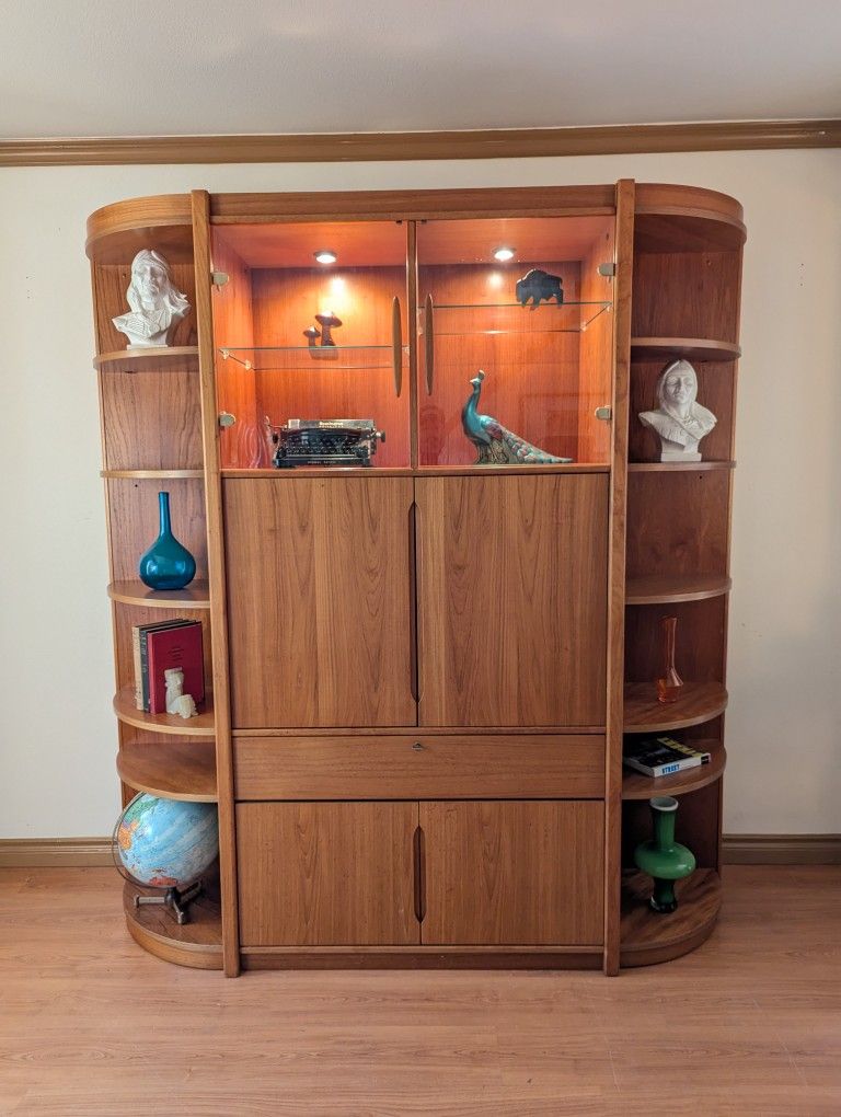 Danish Modern 3 Piece Teak Wall Unit Made In Denmark