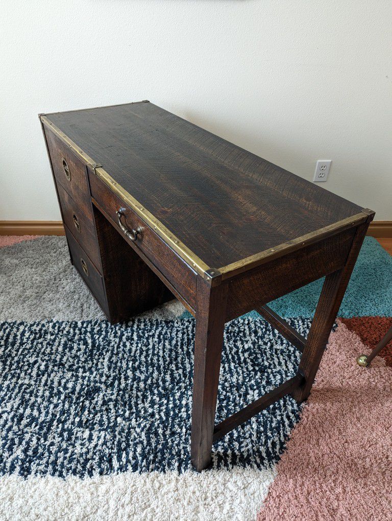 Mid Century Nautical Desk w/ Brass Trim by Bassett