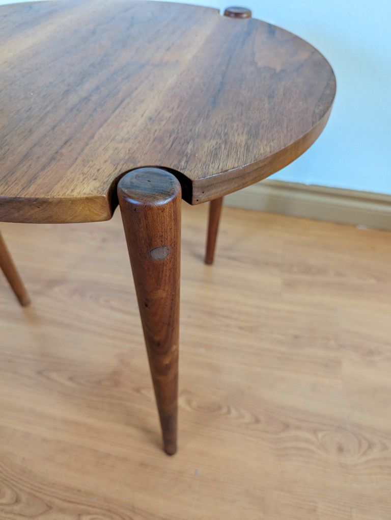 MCM / Danish Modern Floating Solid Walnut Round End Table