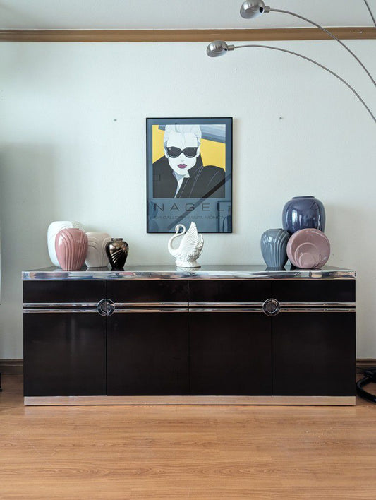 Postmodern Art Deco Glam Credenza by Pierre Cardin / TV Media Unit