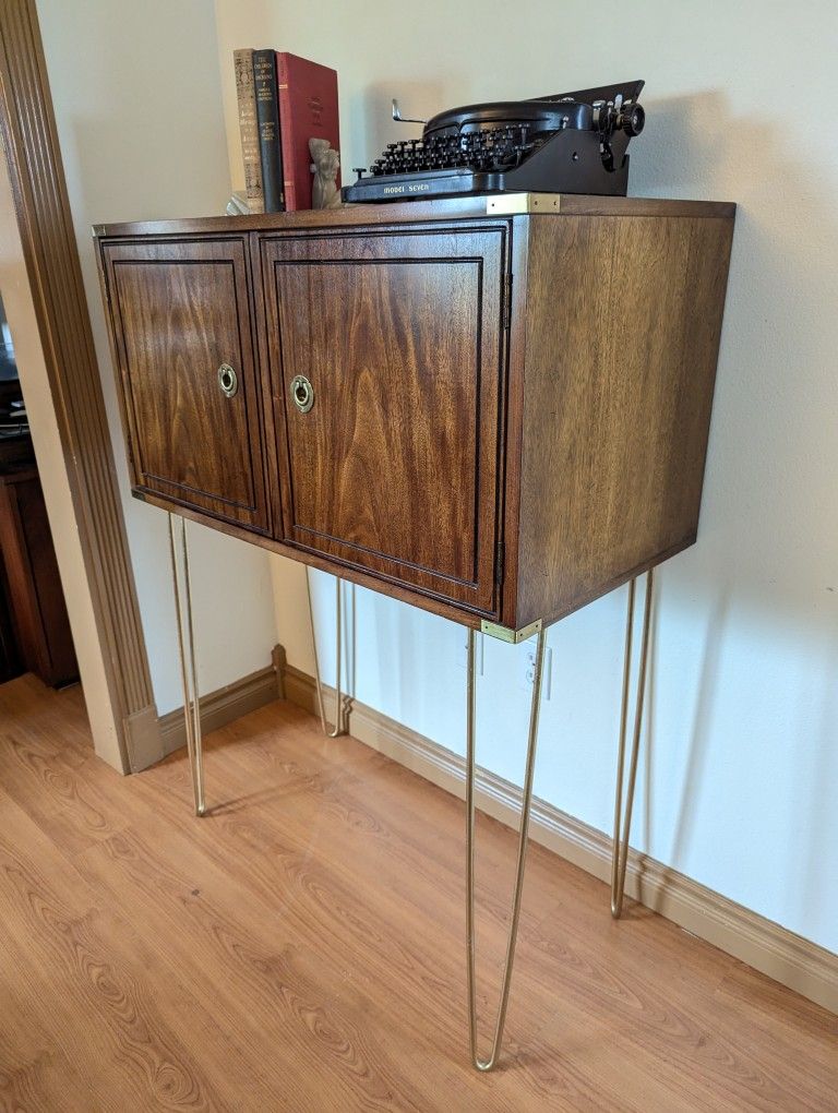 Mid Century Hollywood Recency / Campaign Bar & Record Cabinet by Thomasville