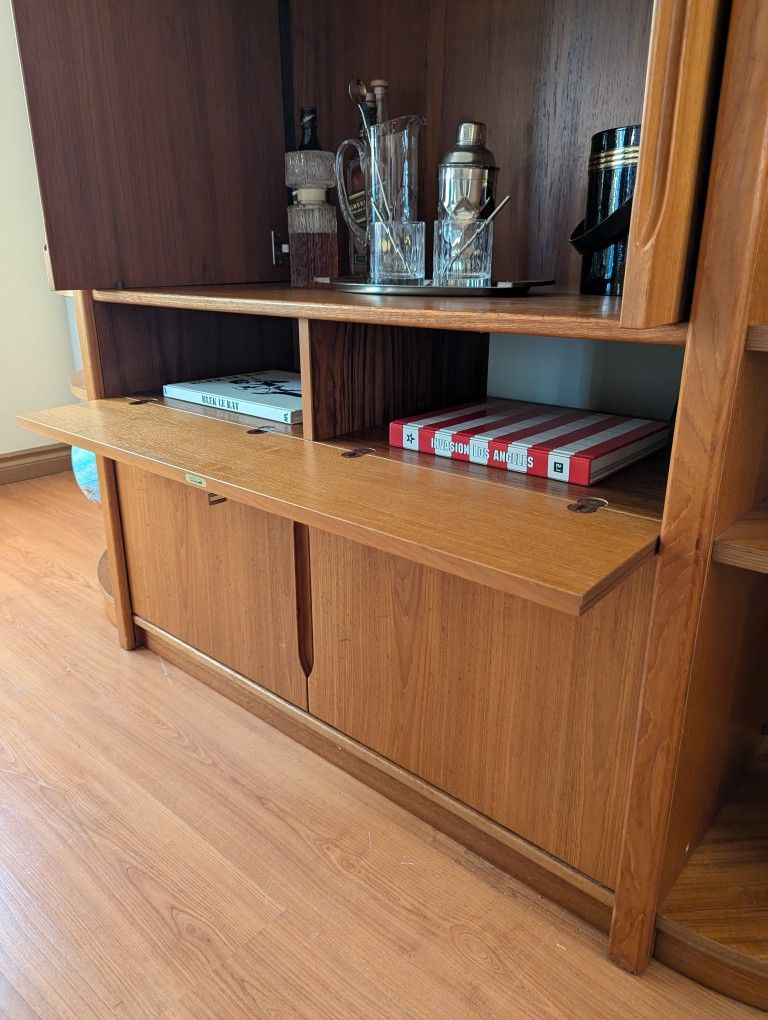 Danish Modern 3 Piece Teak Wall Unit Made In Denmark