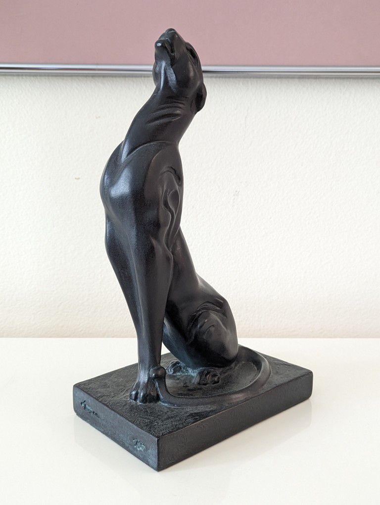 Vintage 1996 Art Deco Black Panther by Alexander Daniel for Austin Sculpture