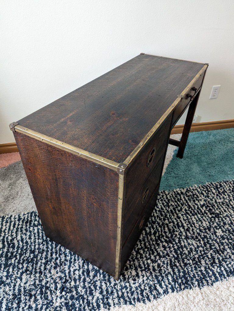 Mid Century Nautical Desk w/ Brass Trim by Bassett