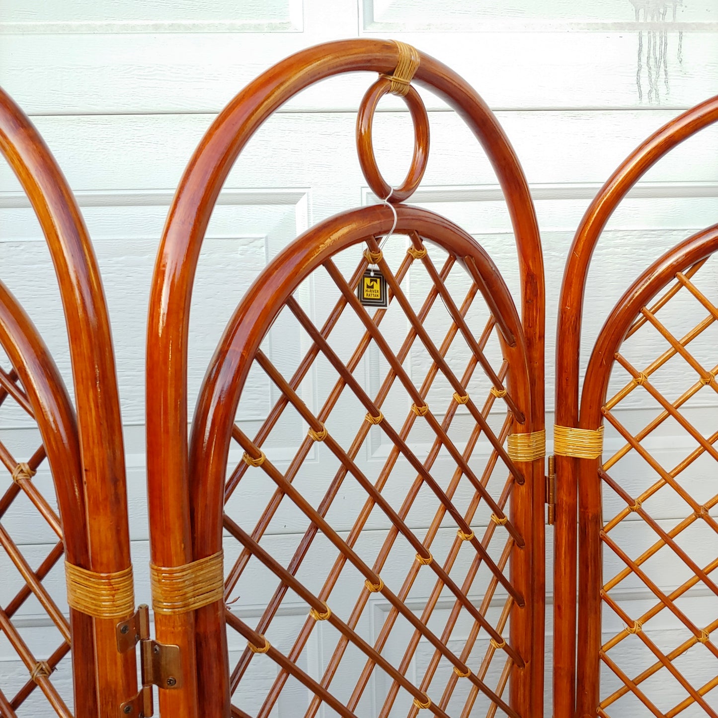 Vintage Mid Century Bamboo Arched Room Divider