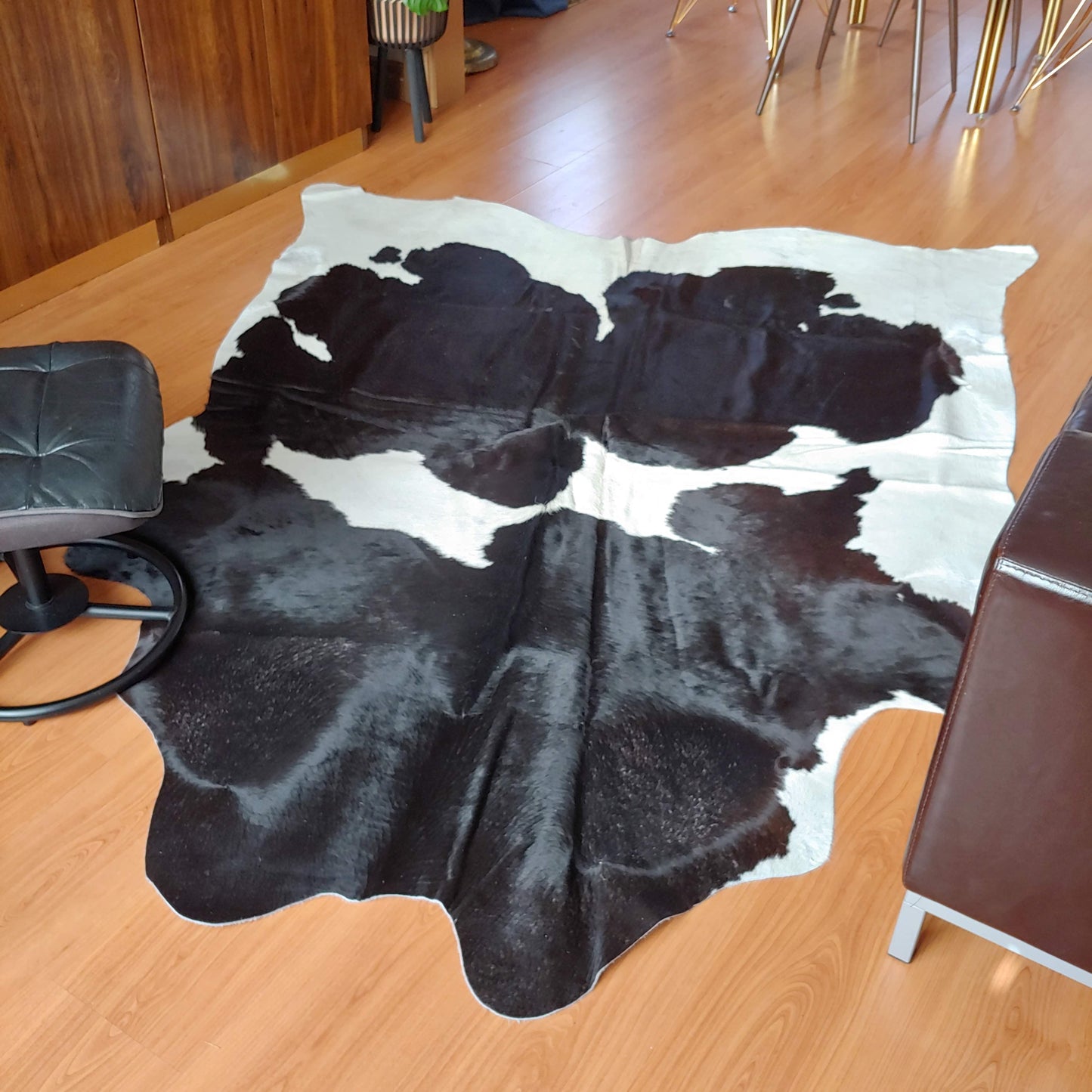 Beautiful Luxury Brazilian Cow Hide Area Rug 6x7