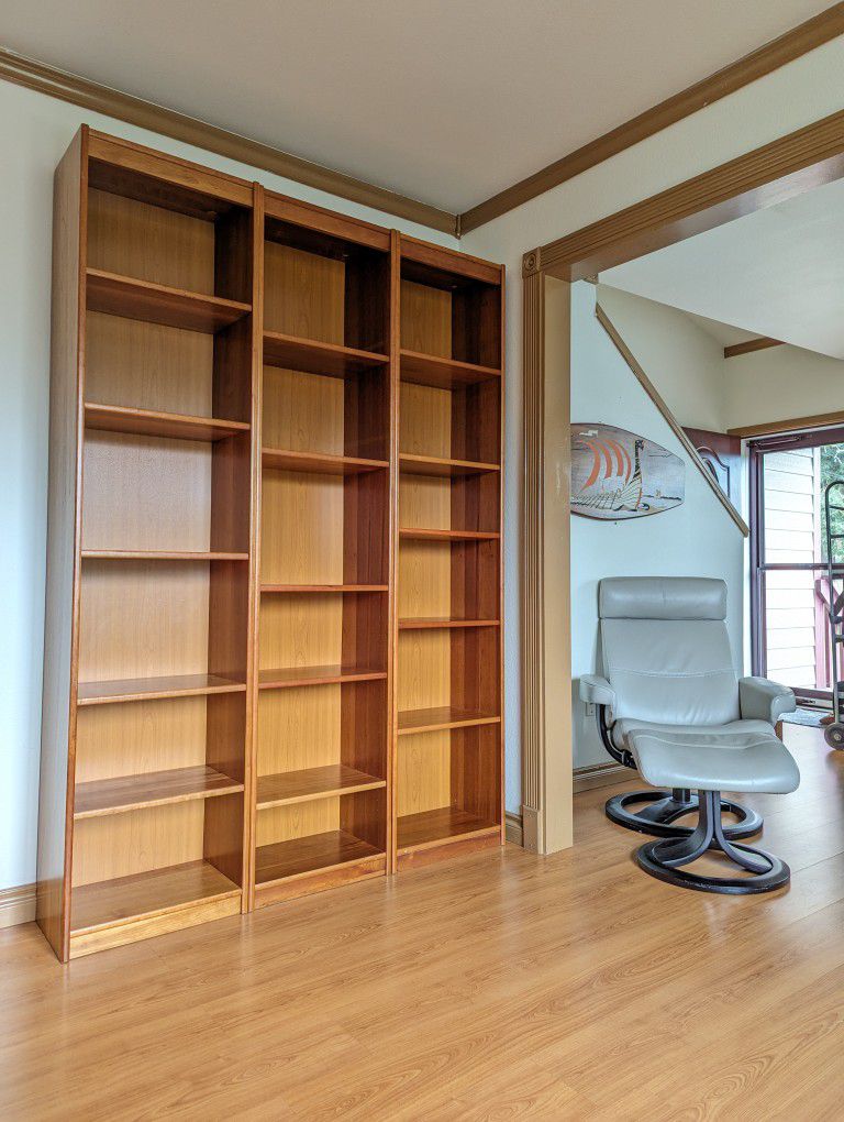 Large Danish Modern Teak Bookshelves / Wall Unit from Dania $225 Each