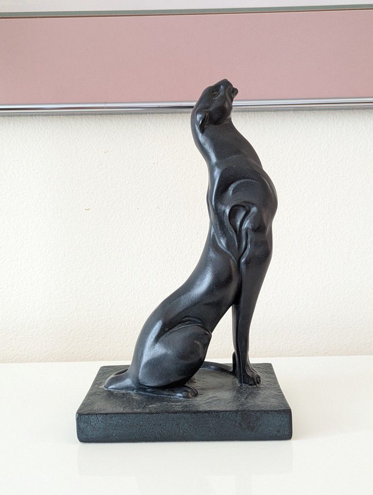 Vintage 1996 Art Deco Black Panther by Alexander Daniel for Austin Sculpture