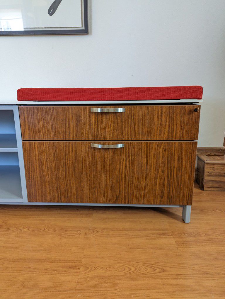 Herman Miller Low Metal Credenza / Record Player Stand & Storage Cabinet