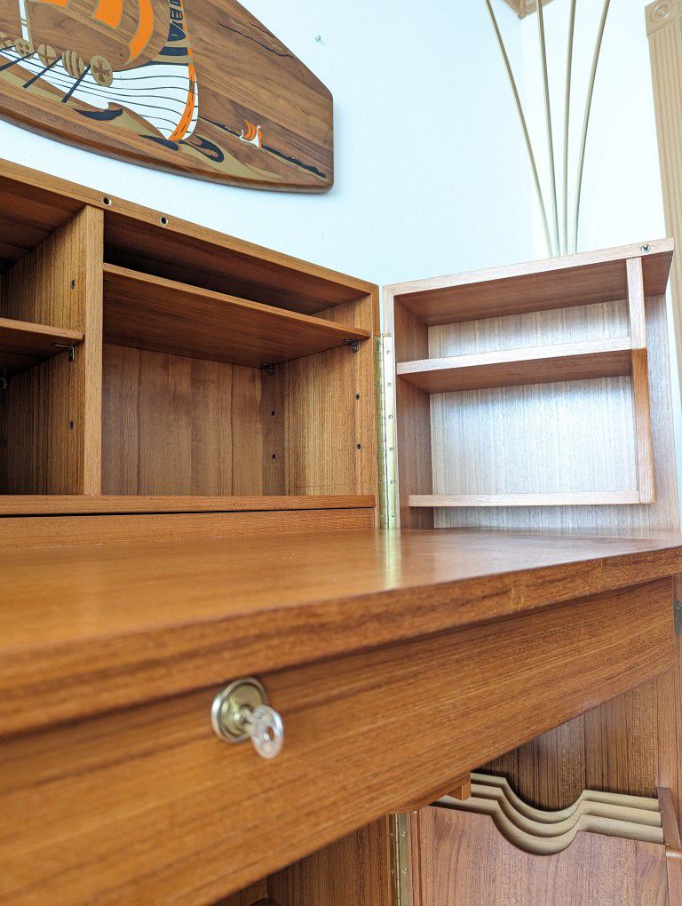 Stunning Danish Teak Magic Box Folding Desk Attributed to Mummenthaler & Meier