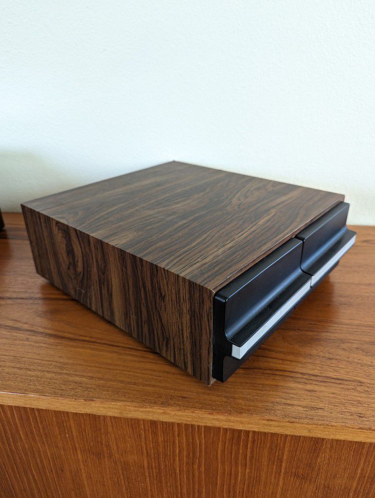 Faux Wood Postmodern 24 Cassette Tape Storage Box