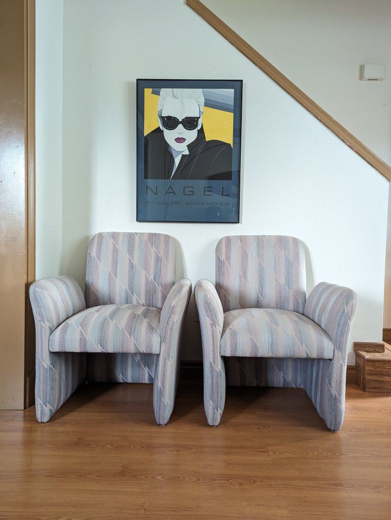 80's 90's Postmodern Vintage Chiclet Club Chairs