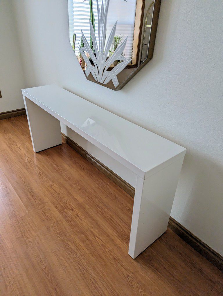 Large Modern White Lacquered Console Table by CB2