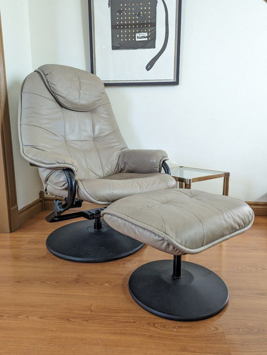 Ekornes Stressless Style Leather Lounge Chair Recliner & Ottoman by Palliser