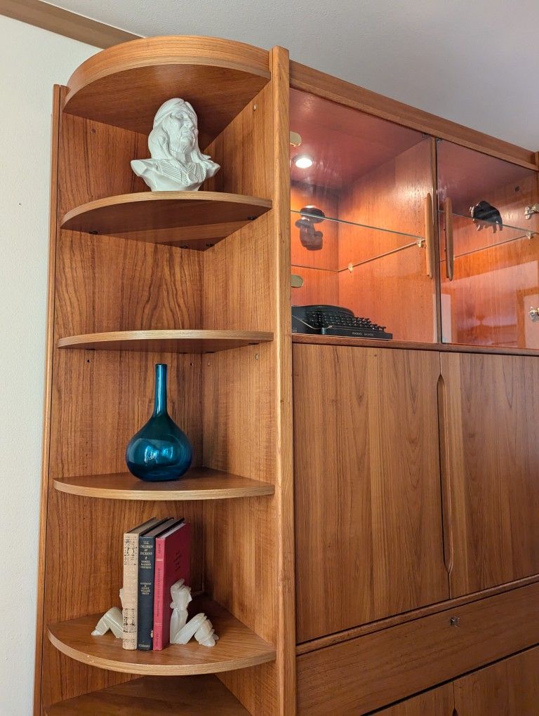 Danish Modern 3 Piece Teak Wall Unit Made In Denmark