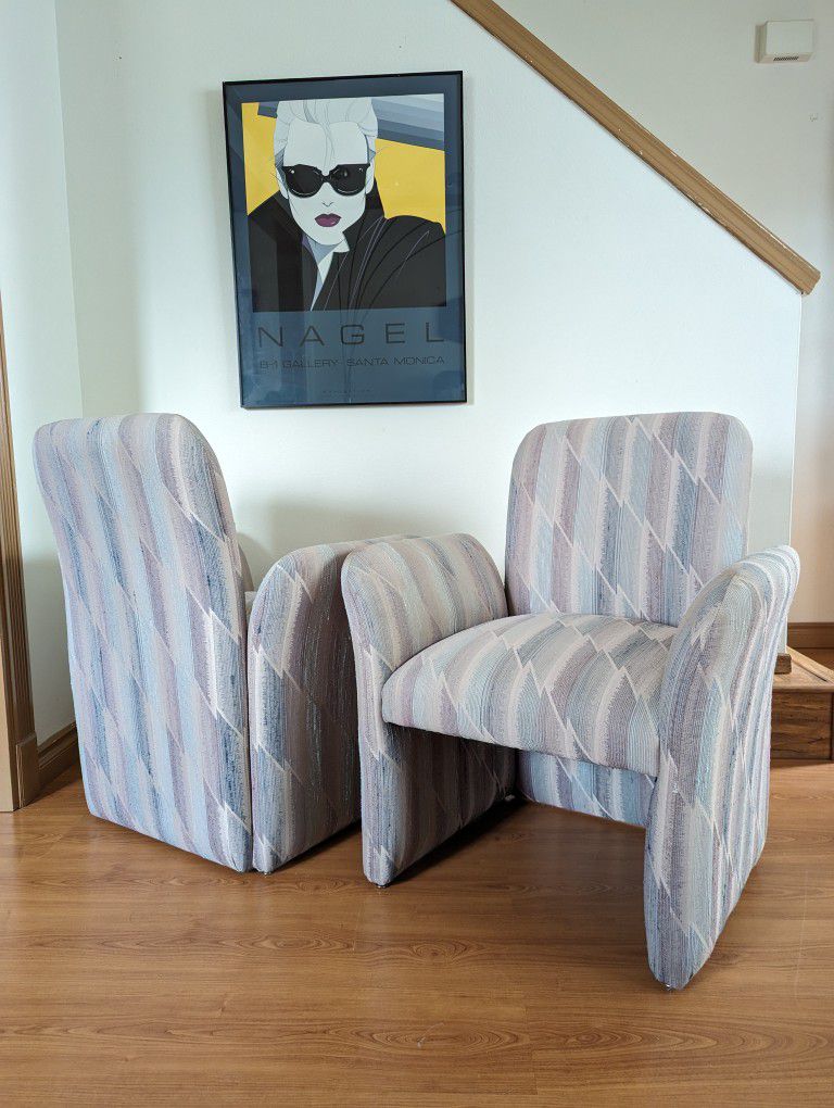 80's 90's Postmodern Vintage Chiclet Club Chairs