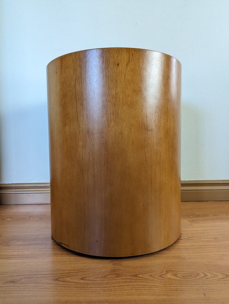 MCM Drum Cylinder Side Table Attributed To Paul Mayen