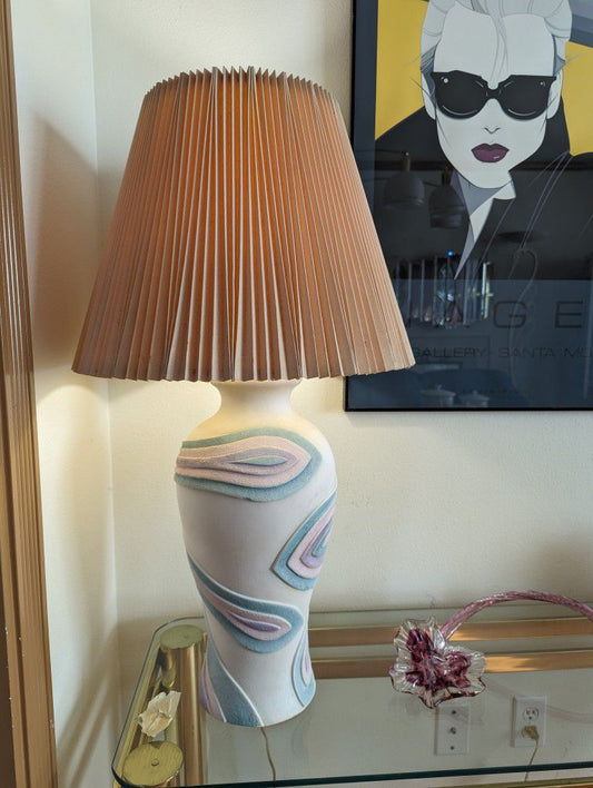 Vintage Calla Lily Swirl 3 Way Table Lamp by Artmaster Studios