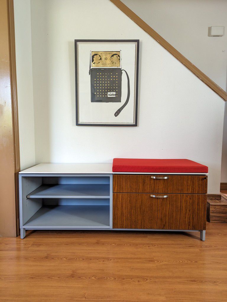 Herman Miller Low Metal Credenza / Record Player Stand & Storage Cabinet