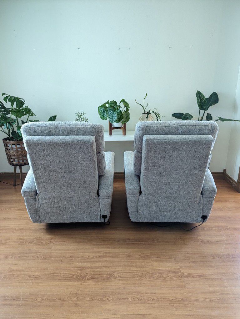 Matching Set of His & Hers Automatic Modern Recliners