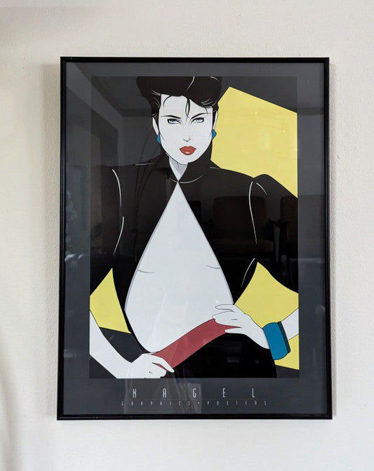 Framed Patrick Nagel "Dumas" Postmodern Art Print 1990