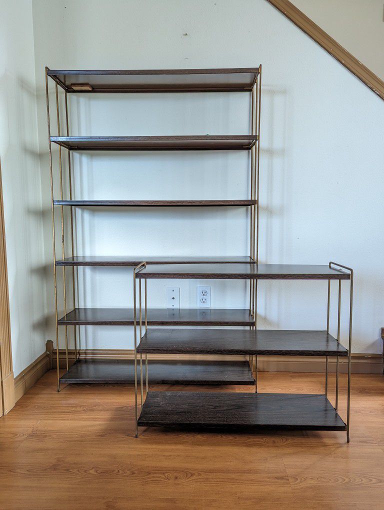 Small MCM Paul McCobb Style Vintage Metal Bookshelf Display