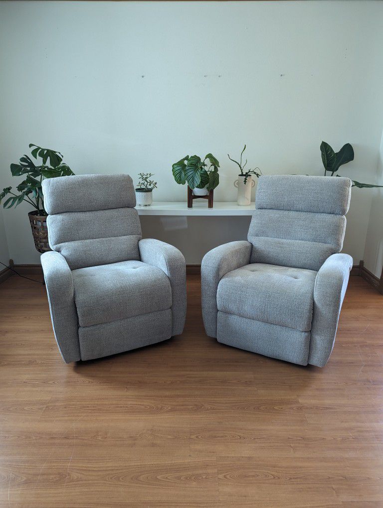 Matching Set of His & Hers Automatic Modern Recliners