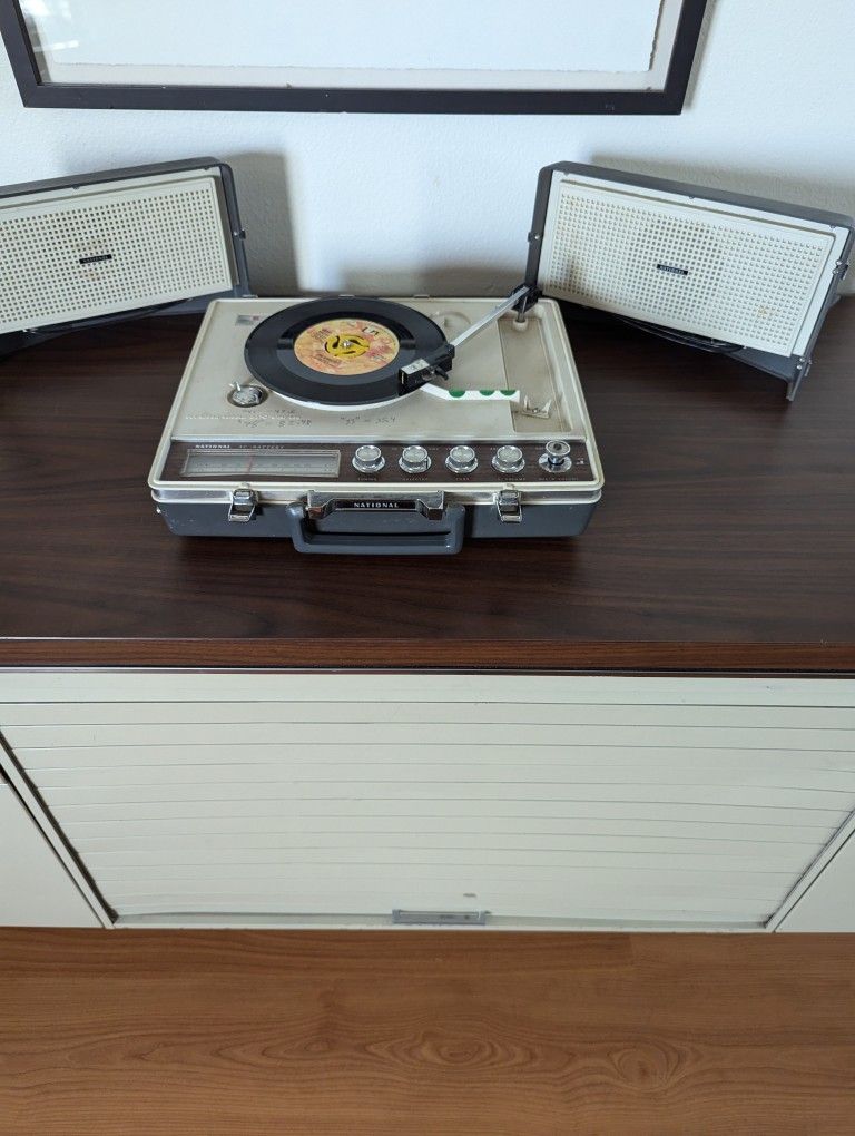 MCM Metal & Walnut Credenza / Record Player Stand / Media Unit by Steelcase