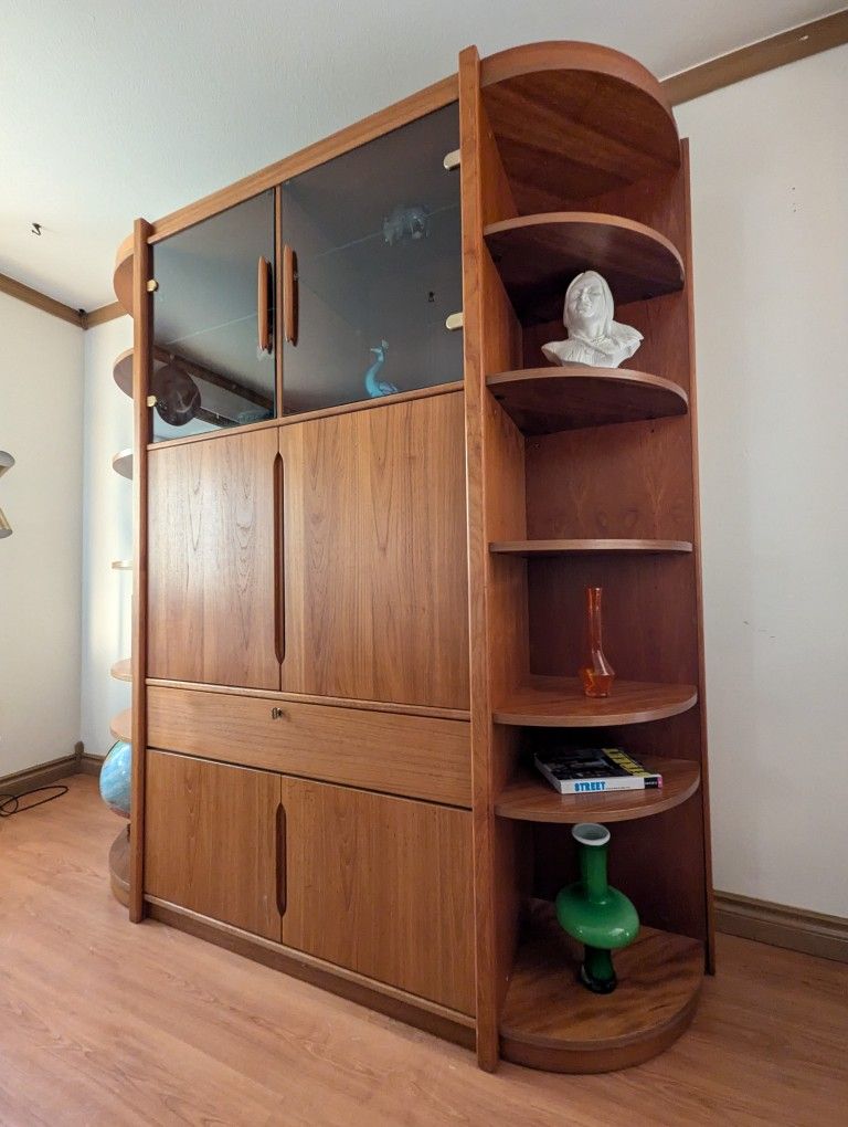 Danish Modern 3 Piece Teak Wall Unit Made In Denmark