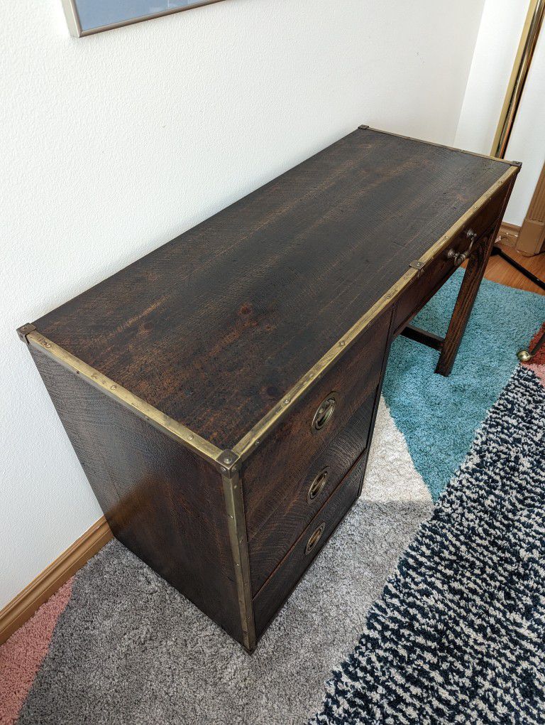 Mid Century Nautical Desk w/ Brass Trim by Bassett