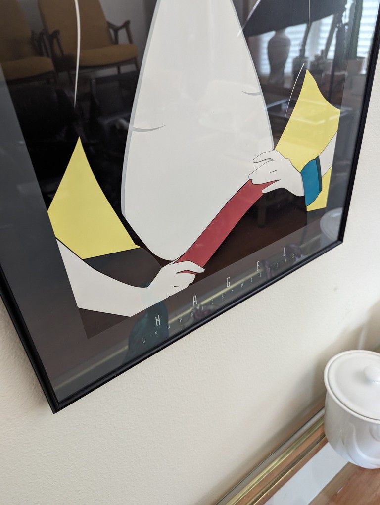 Framed Patrick Nagel "Dumas" Postmodern Art Print 1990