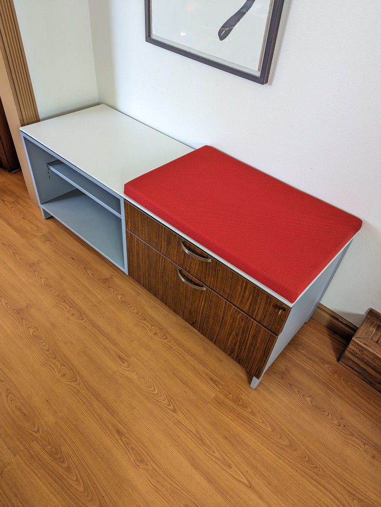 Herman Miller Low Metal Credenza / Record Player Stand & Storage Cabinet