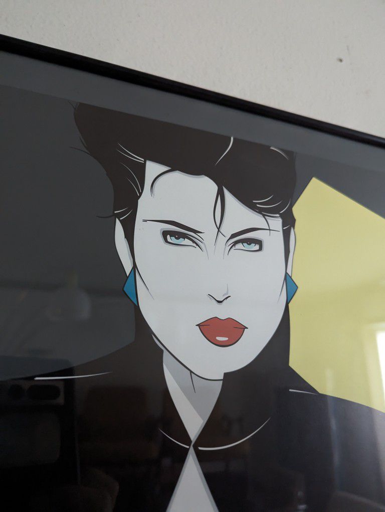 Framed Patrick Nagel "Dumas" Postmodern Art Print 1990