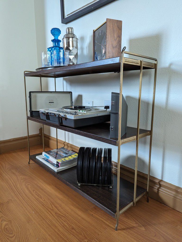 Small MCM Paul McCobb Style Vintage Metal Bookshelf Display