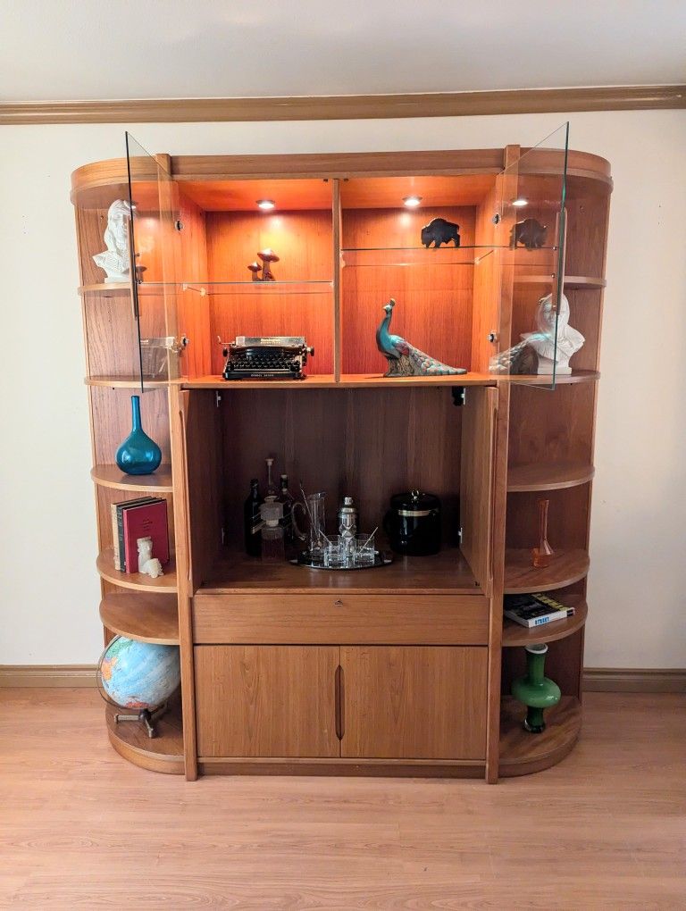 Danish Modern 3 Piece Teak Wall Unit Made In Denmark