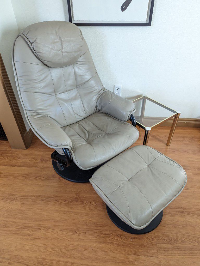 Ekornes Stressless Style Leather Lounge Chair Recliner & Ottoman by Palliser