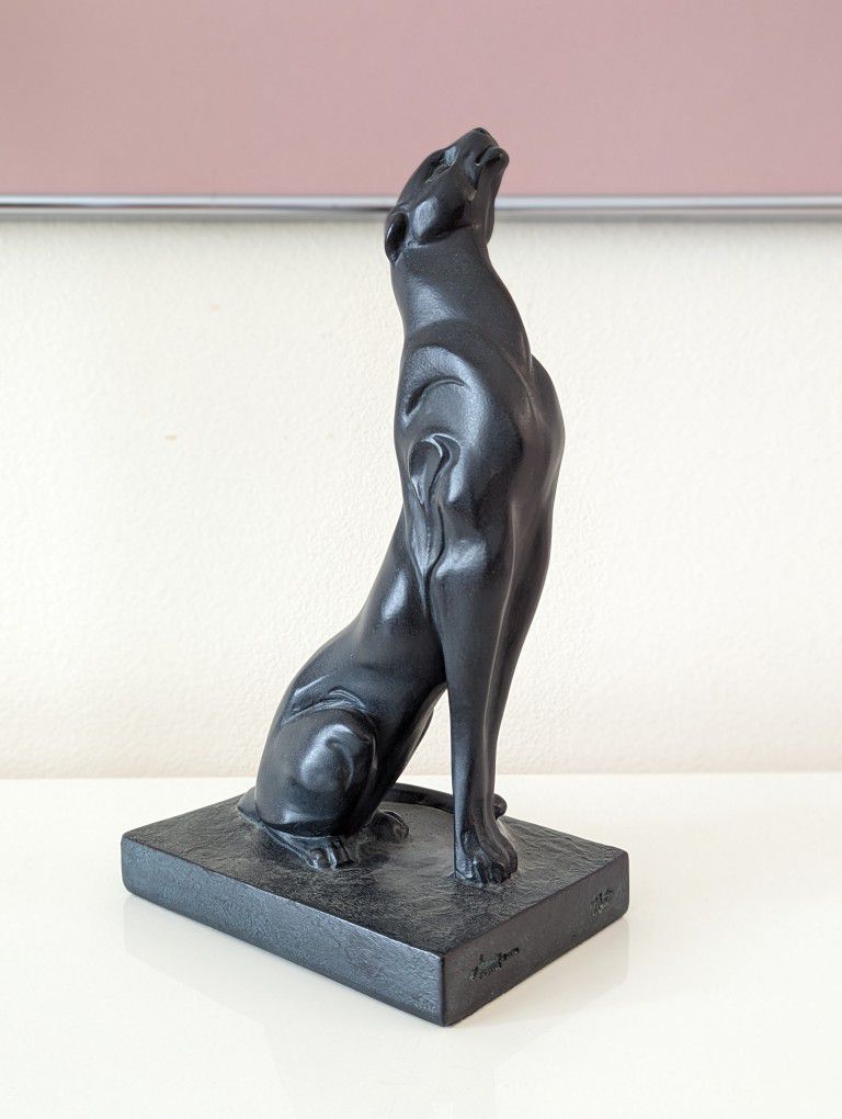 Vintage 1996 Art Deco Black Panther by Alexander Daniel for Austin Sculpture