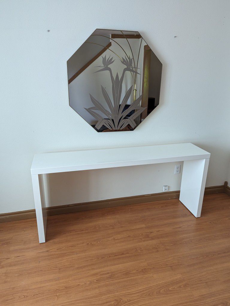 Stunning Postmodern Octagon Frosted Mirror by Gloria Eriksen for Windsor Art