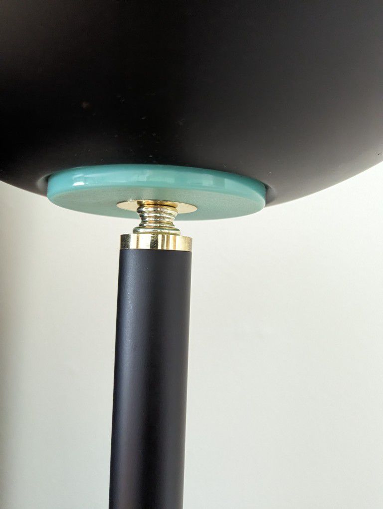 Black & Brass Postmodern Memphis Torch Floor Lamp