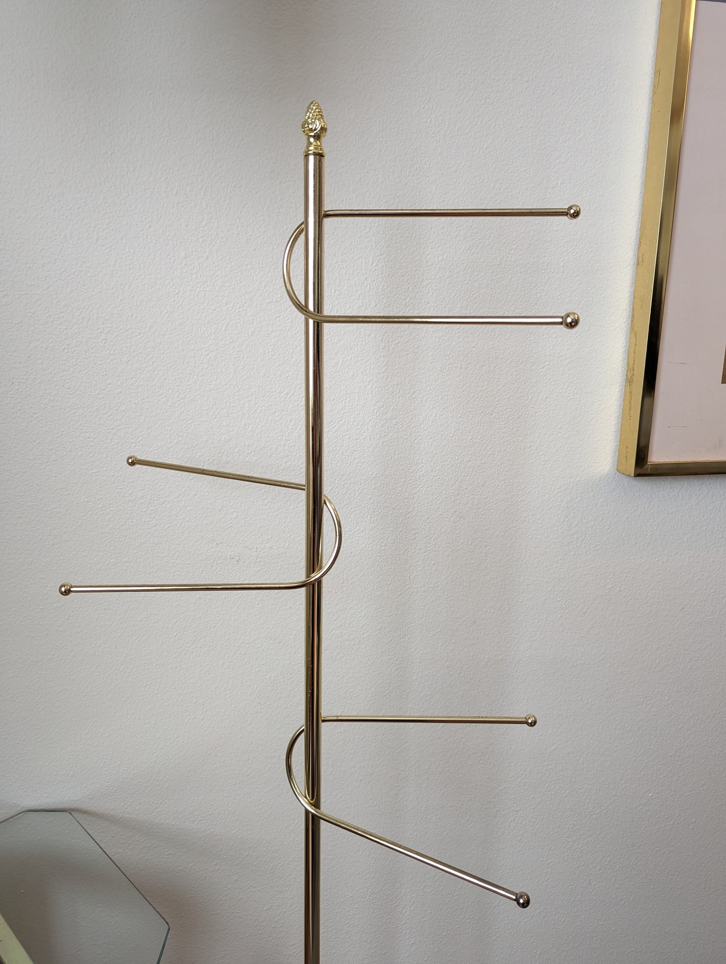 Gorgeous Vintage Postmodern Brass Hat Scarf Rack Stand 80s 90s