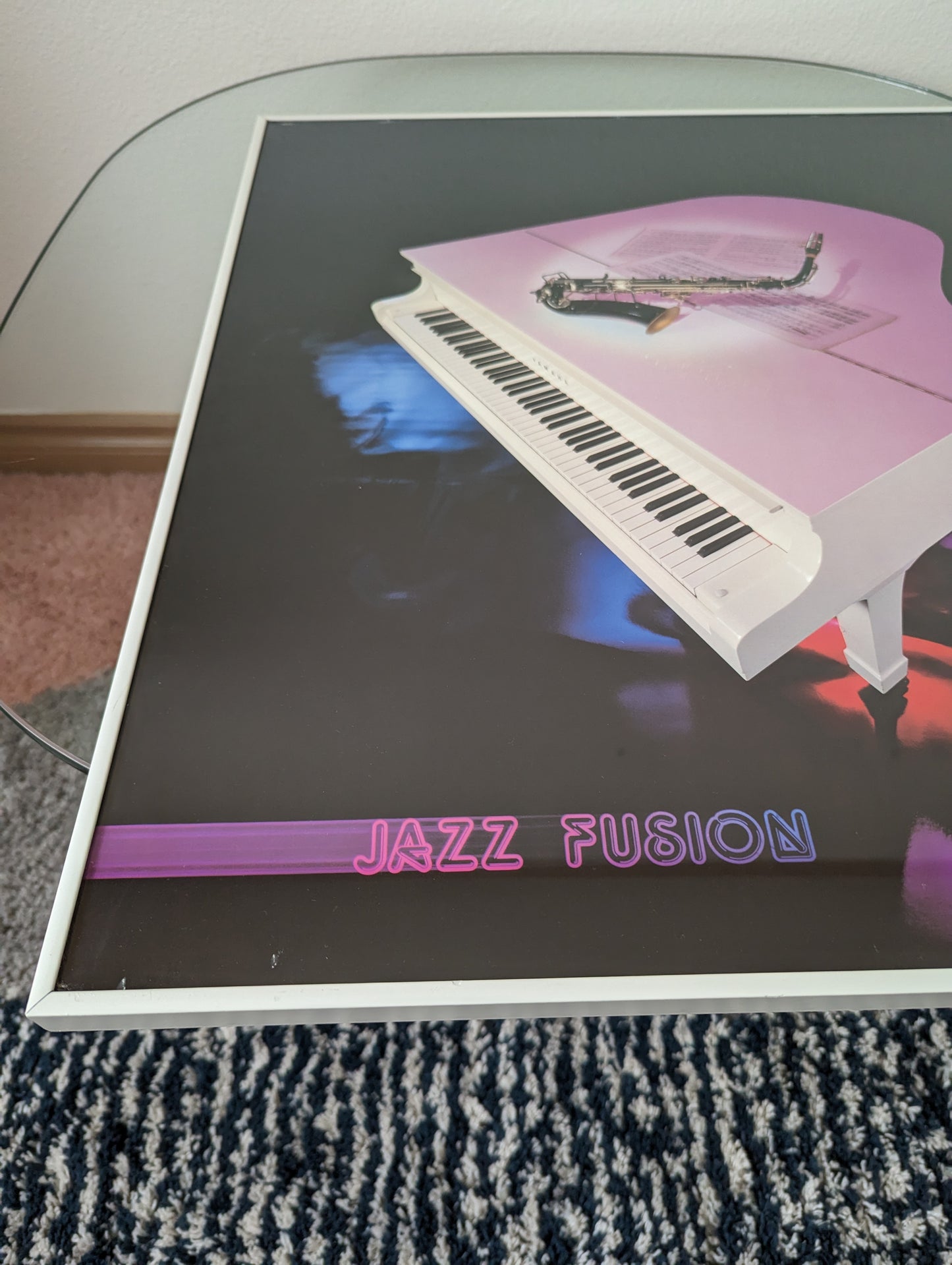 80s 90s Postmodern Jazz Fusion Art Print W/ Piano & Sax