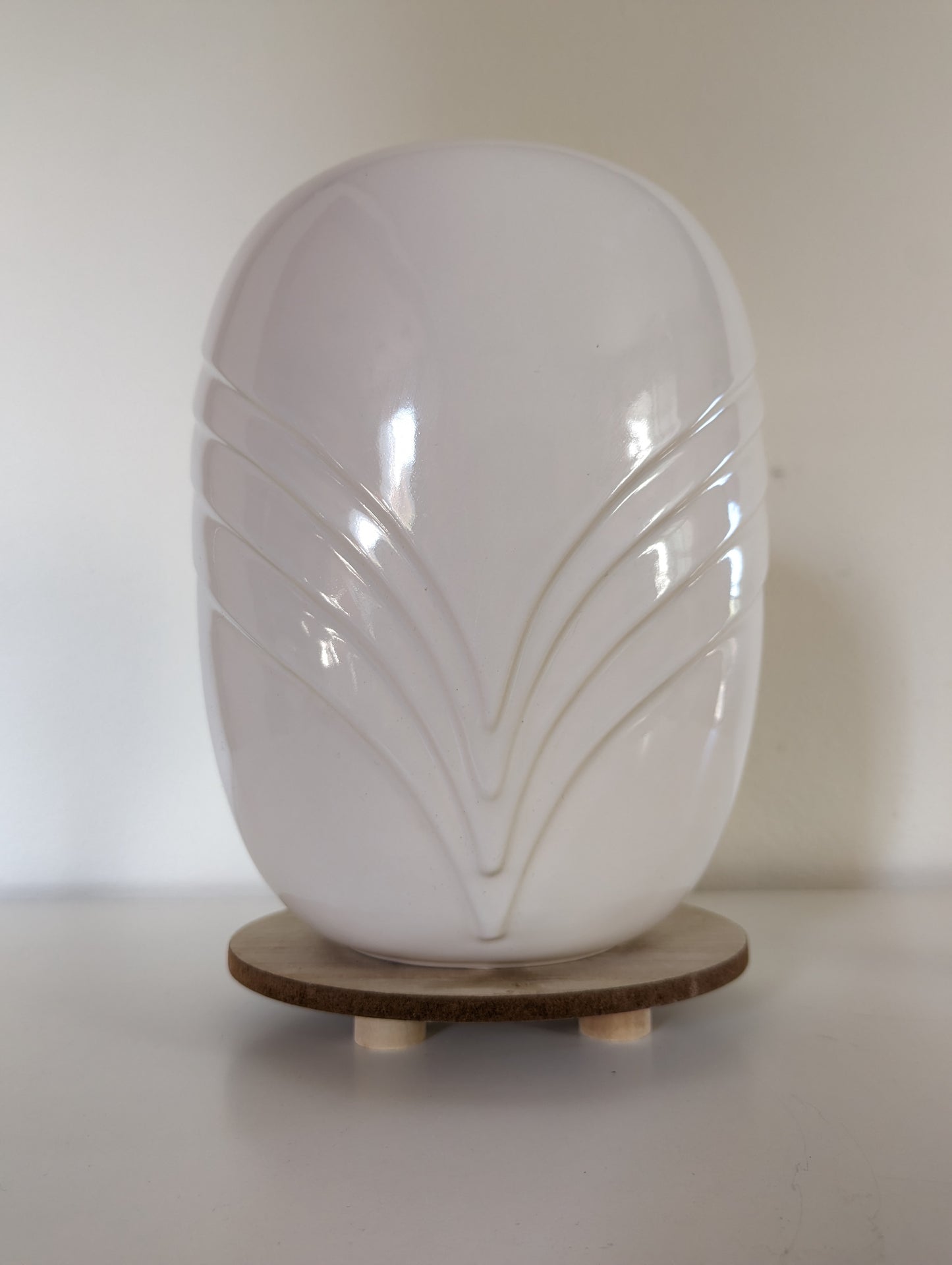 Vintage Post Modern Vase White Wave Abstract Art Deco Large Ceramic