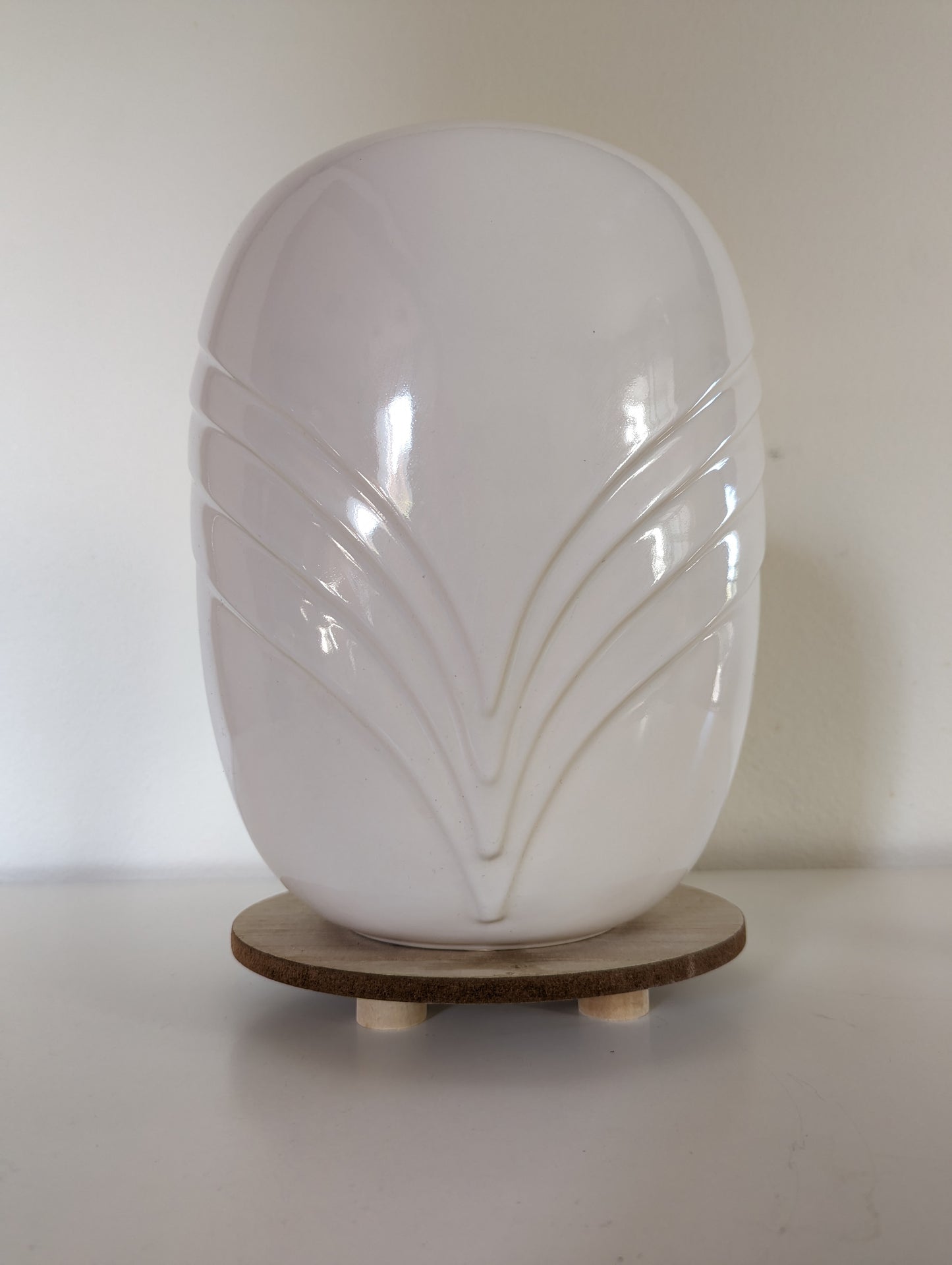 Vintage Post Modern Vase White Wave Abstract Art Deco Large Ceramic