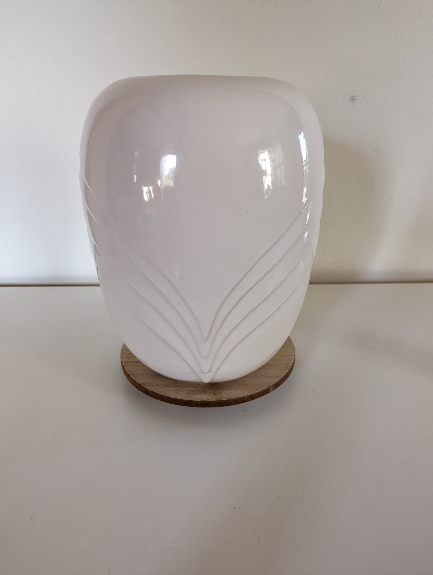 Vintage Post Modern Vase White Wave Abstract Art Deco Large Ceramic