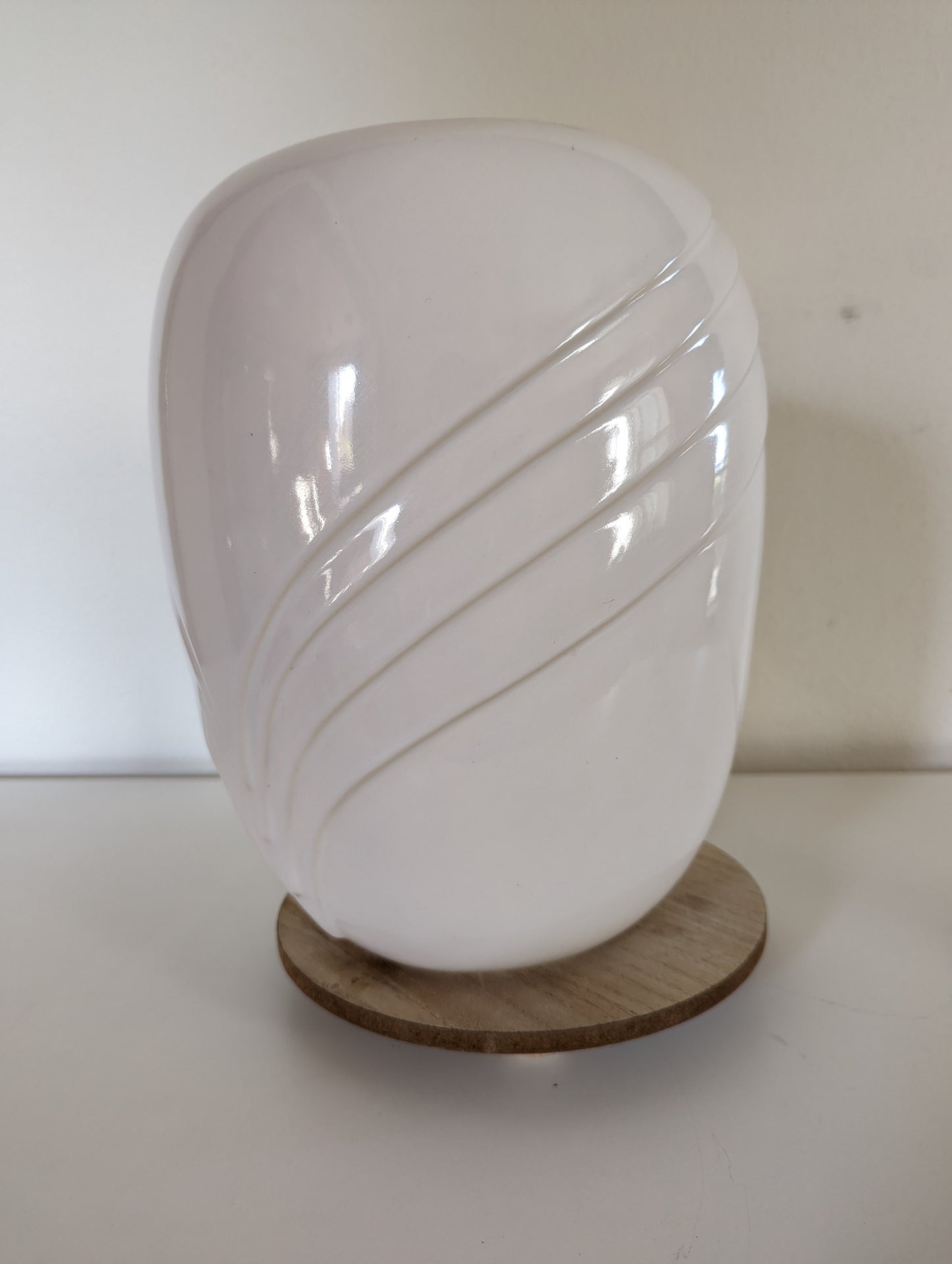 Vintage Post Modern Vase White Wave Abstract Art Deco Large Ceramic