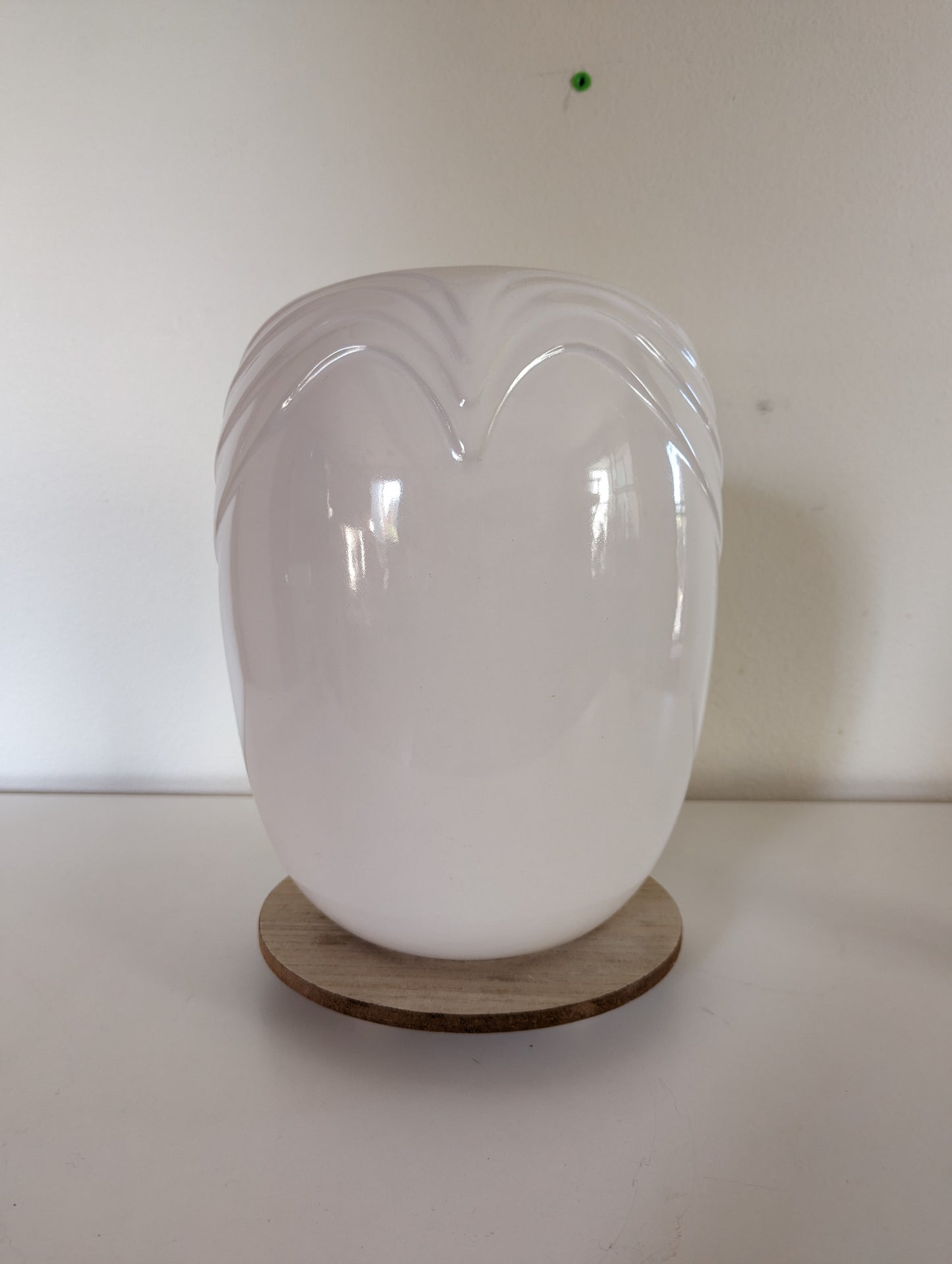 Vintage Post Modern Vase White Wave Abstract Art Deco Large Ceramic