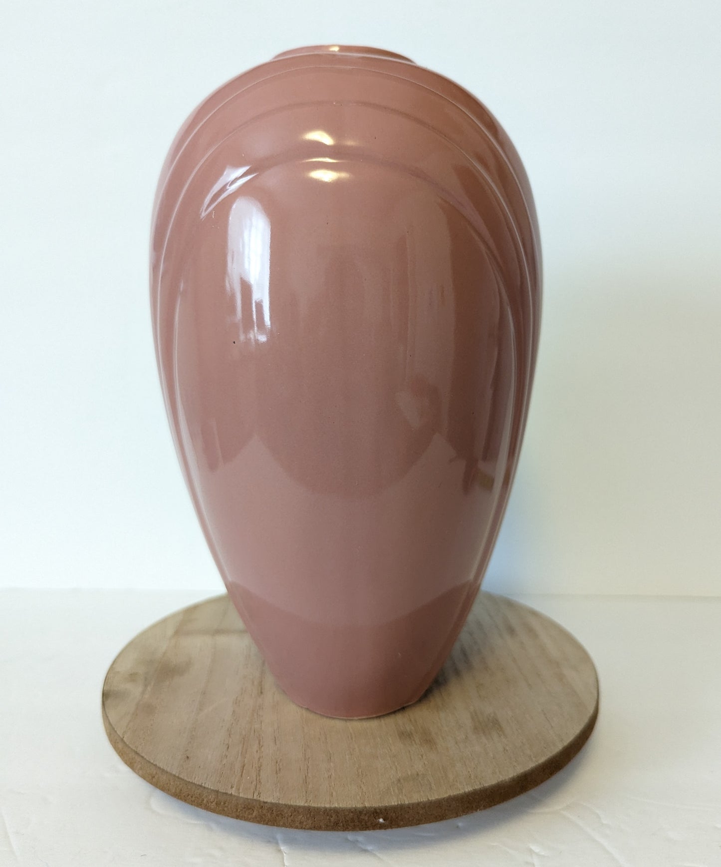 Vintage Postmodern Vase Art Deco Revival Ceramic Wave Flower Abstract Pink Mauve