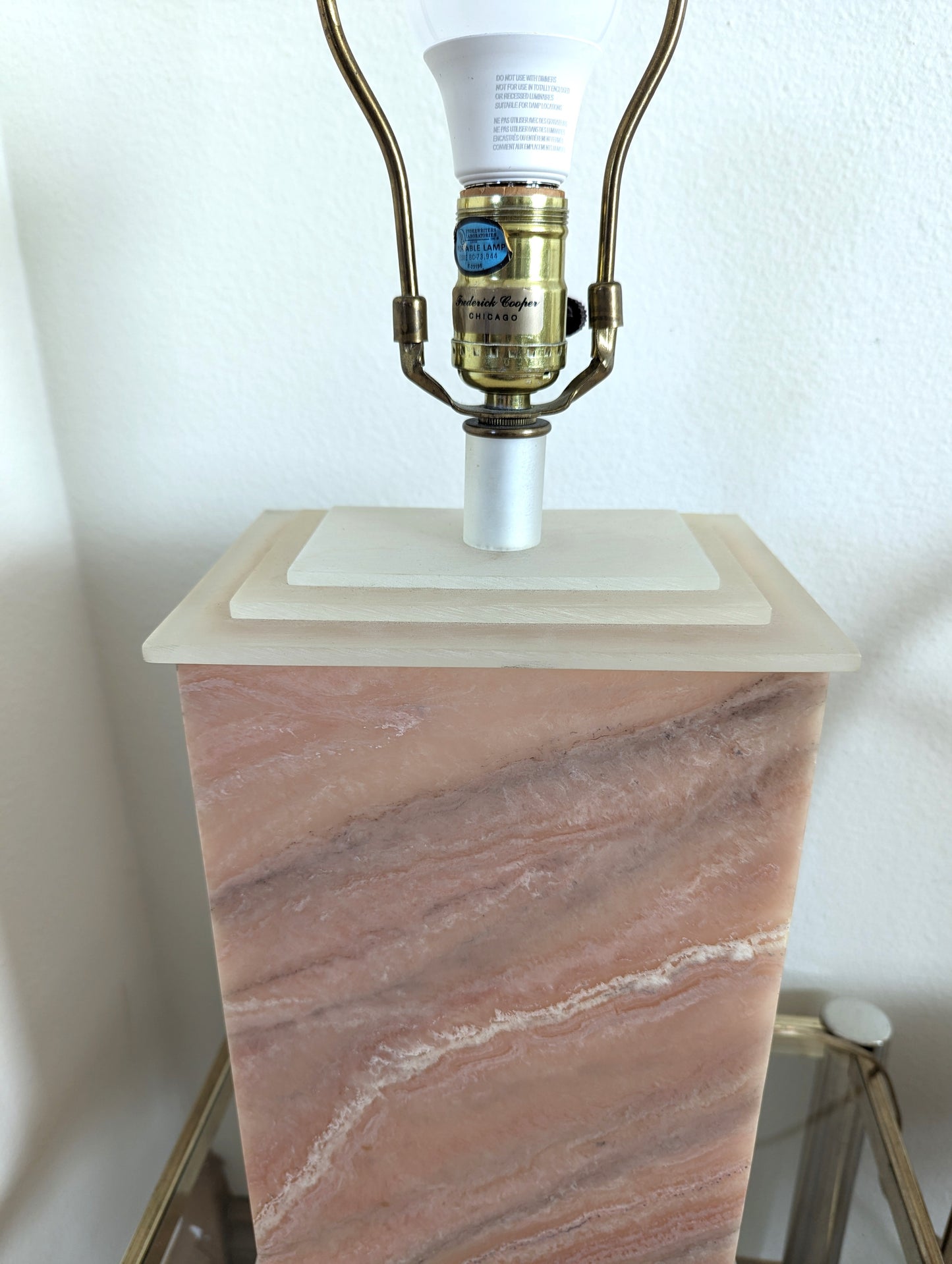 Vintage Frederick Cooper Pink Marble Base with Lucite Base